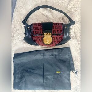 Fendi Red and Black Borsa Bag